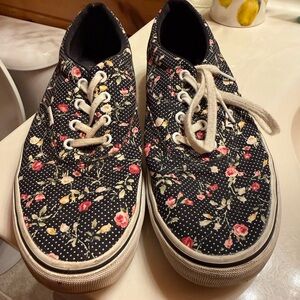 Vans Black Floral Sneakers